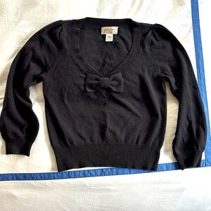 Beautiful Nanette Lepore 100% black cashmere sweater with bow; size L